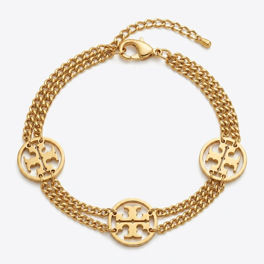 Gold Double Chain Bracelet