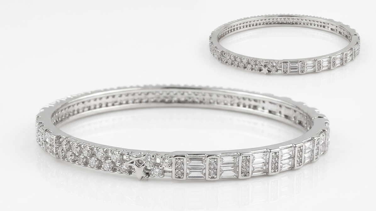 Baguette & Pavé Eternity Bangle