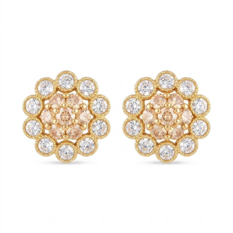 Floral Cluster Stud Earrings
