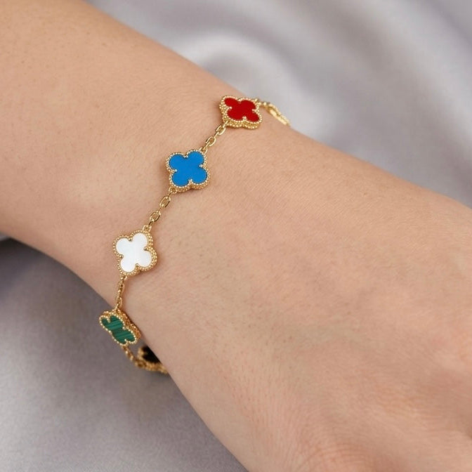Four-Petal Clover Charm Bracelet