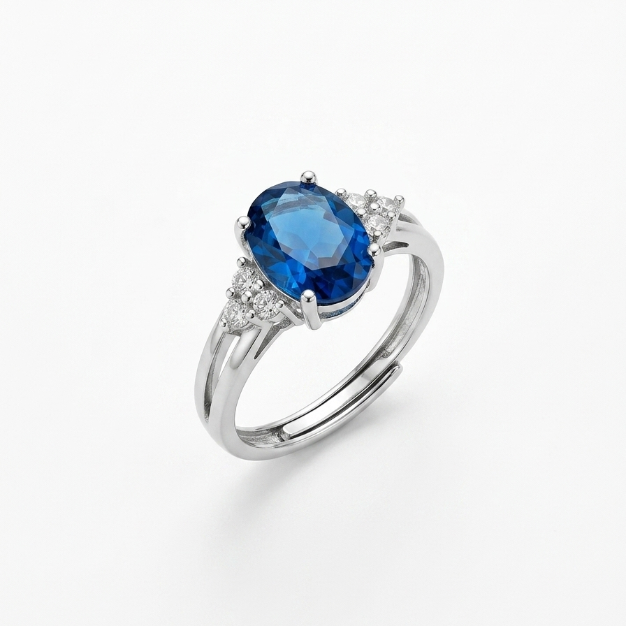 Luxury Oval Gemstone Adjustable Ring