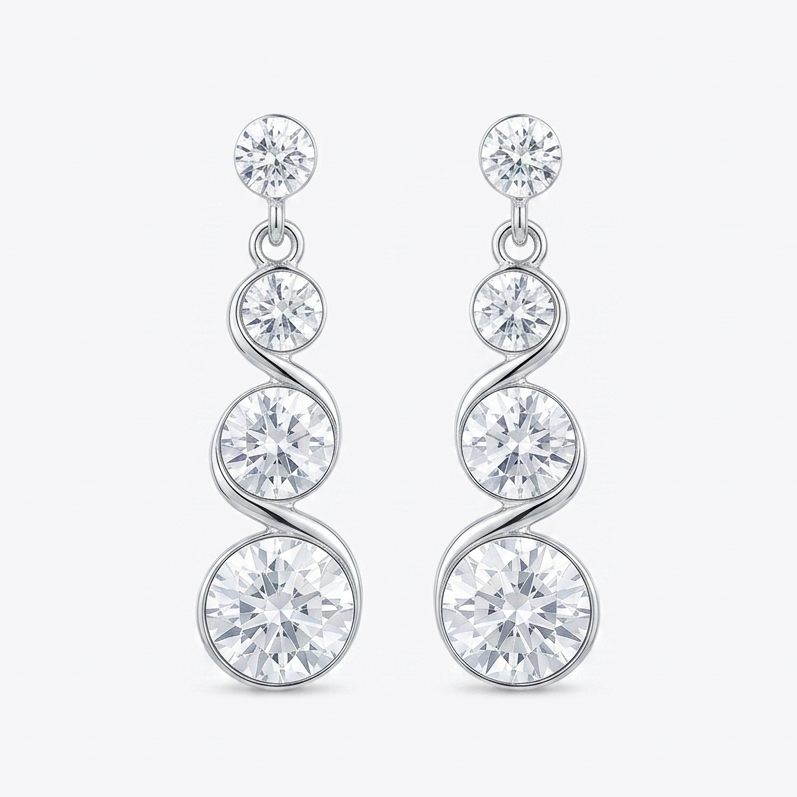Infinity Trio Drop Earrings