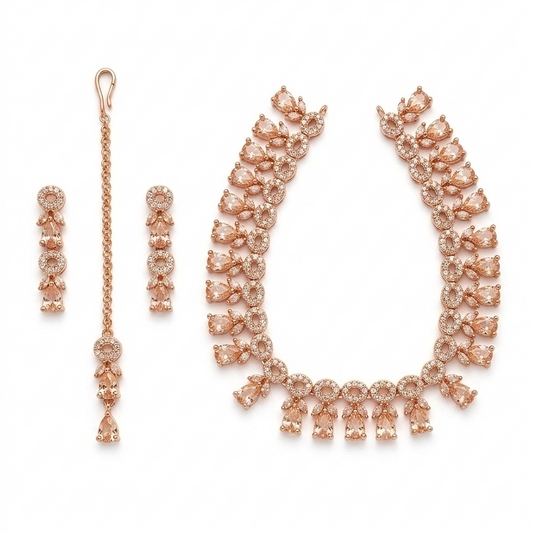Morganite Peach CZ Jewellery Set