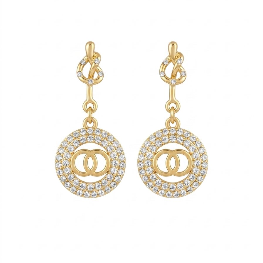 Infinity Knot Circle Drop Earrings