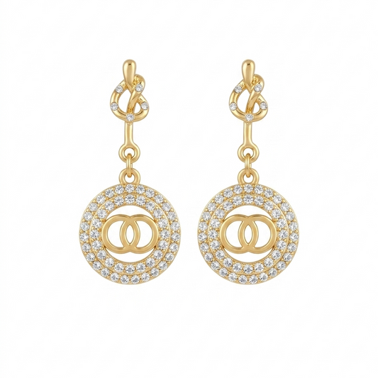 Infinity Knot Circle Drop Earrings