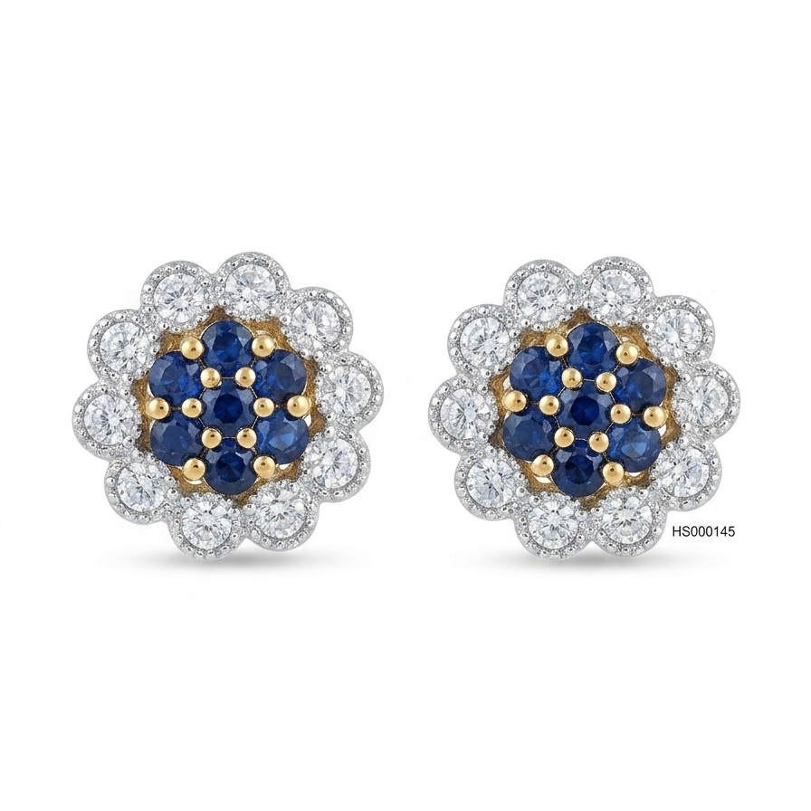 Floral Cluster Stud Earrings