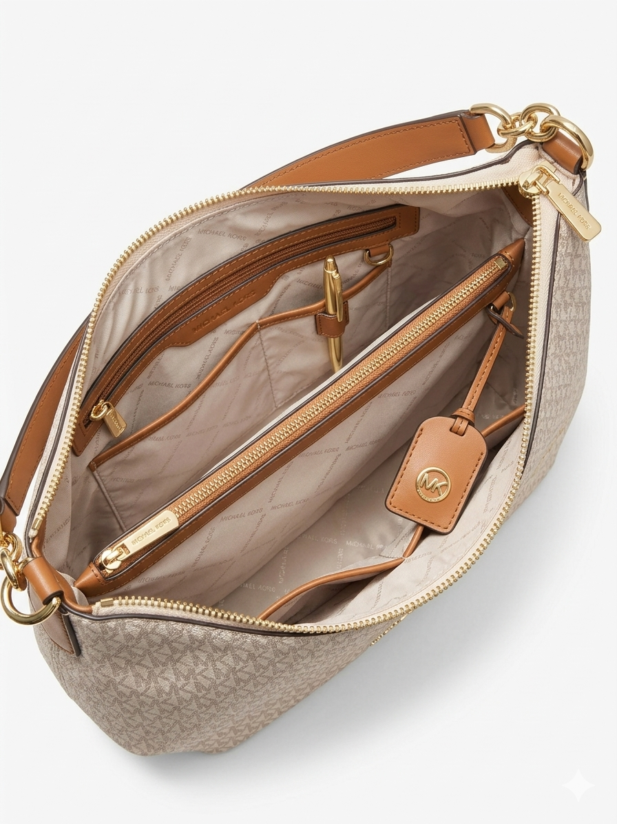 Michael Kors Lillie Large Shoulder Bag — Signature MK Logo