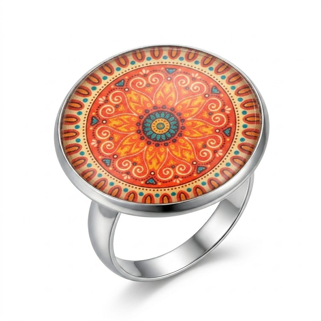 Bohemian Glass Dome Statement Rings