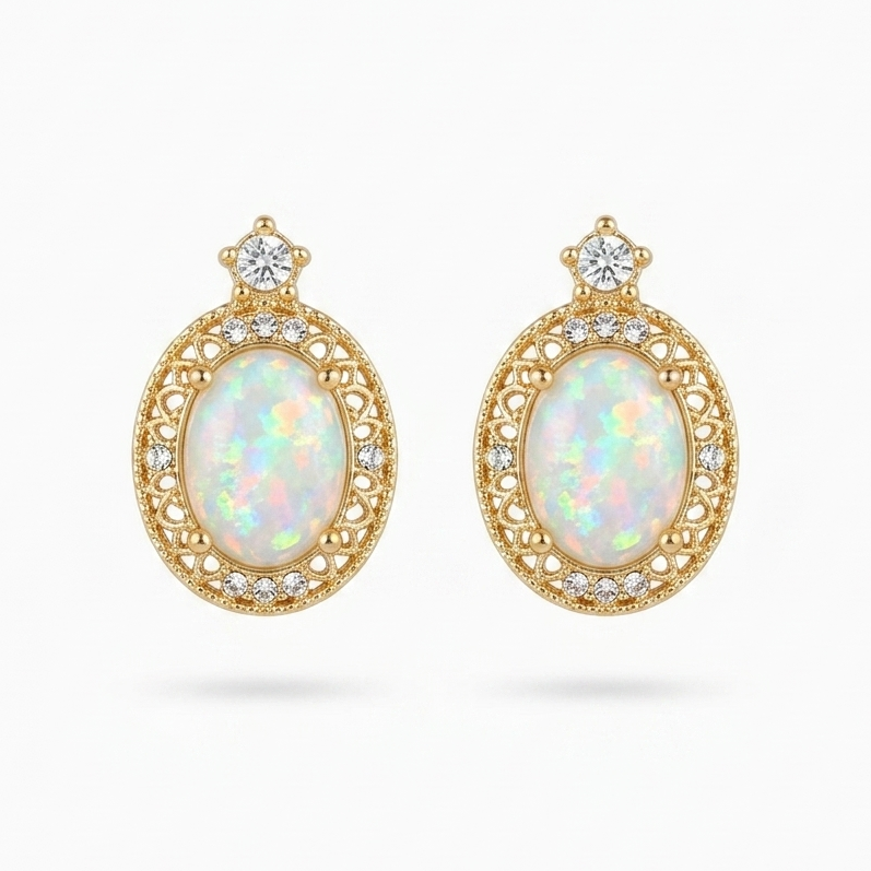 Vintage Royale Oval Stud Earrings