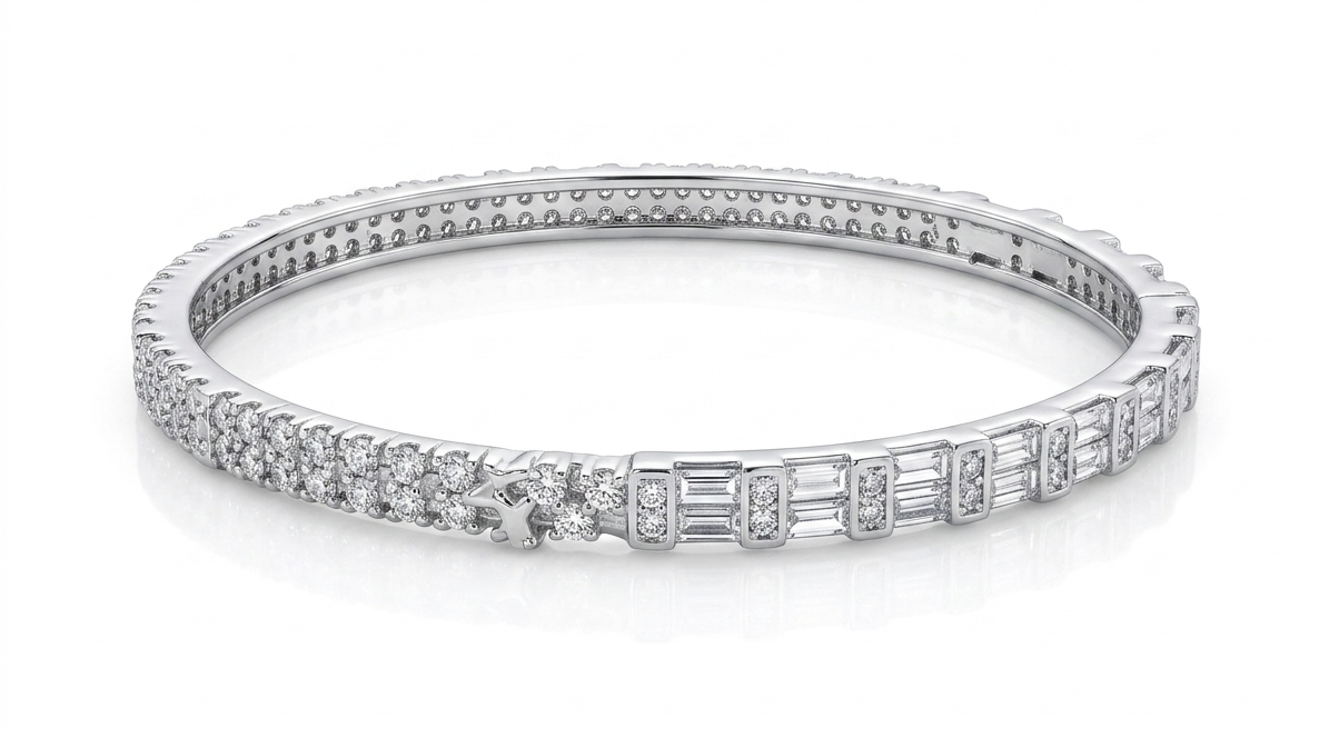 Baguette & Pavé Eternity Bangle