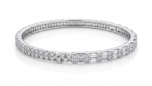 Baguette & Pavé Eternity Bangle