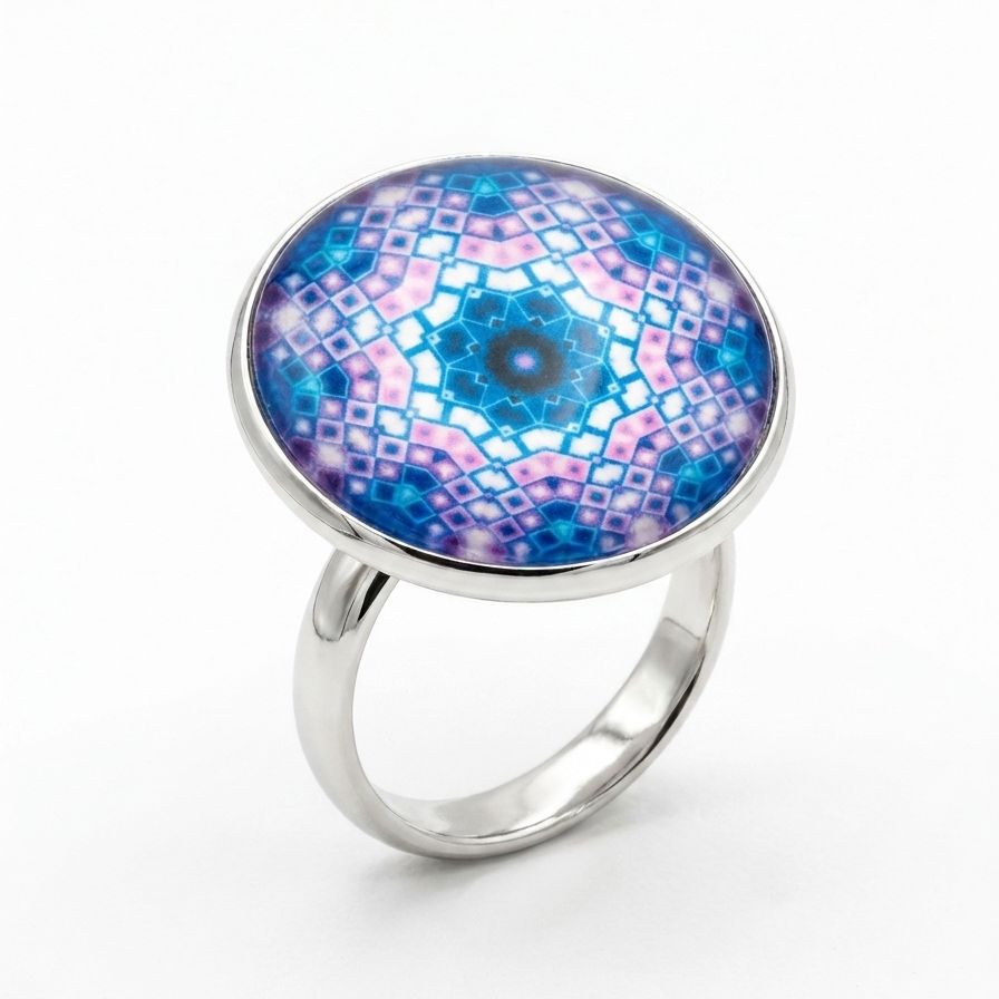 Bohemian Glass Dome Statement Rings