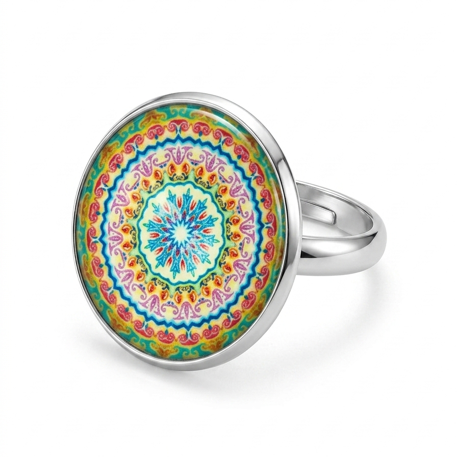 Bohemian Glass Dome Statement Rings