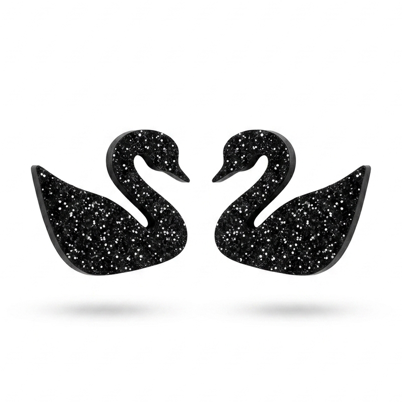 Black Swan Stud Earrings