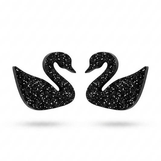 Black Swan Stud Earrings