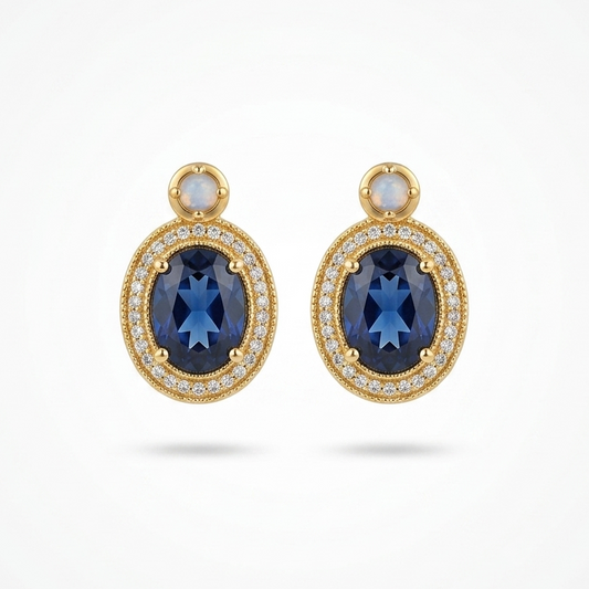 Vintage Royale Oval Stud Earrings