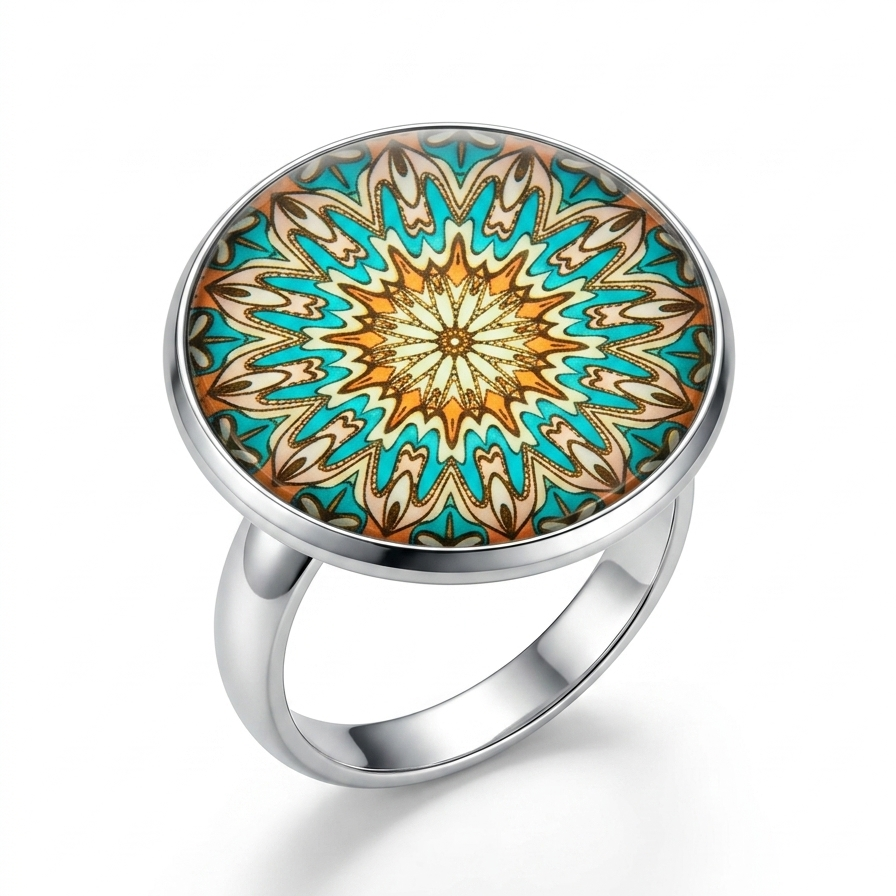 Bohemian Glass Dome Statement Rings