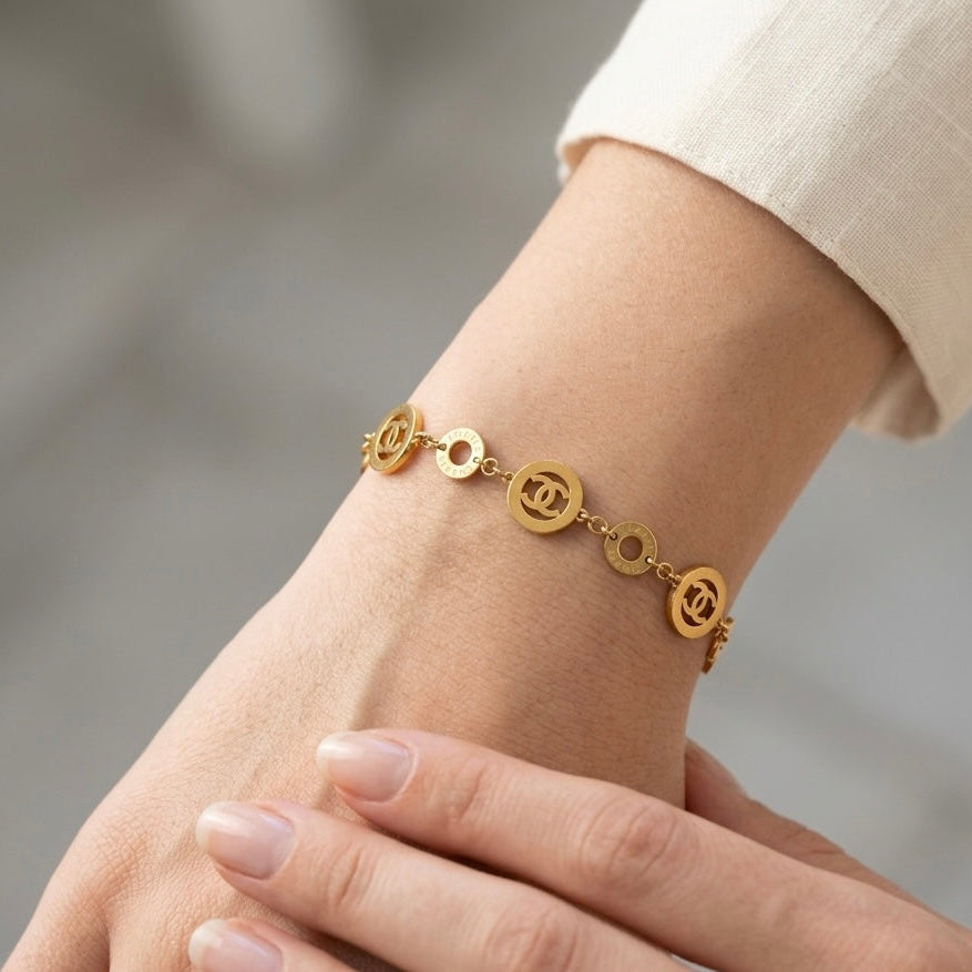 Logo Coin Link Bracelet