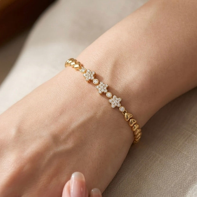Pavé Heart Link Bracelet Collection