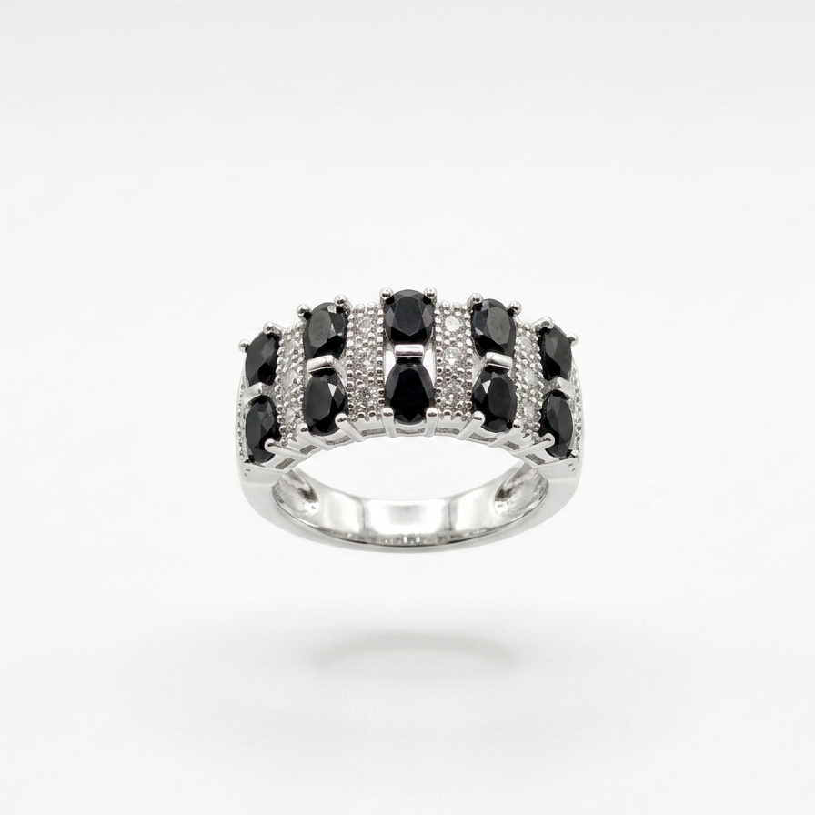 Bold Multi-Stone Cluster Band Ring