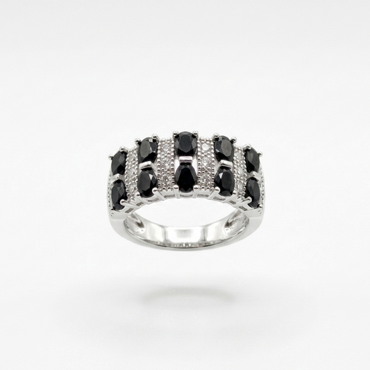 Bold Multi-Stone Cluster Band Ring