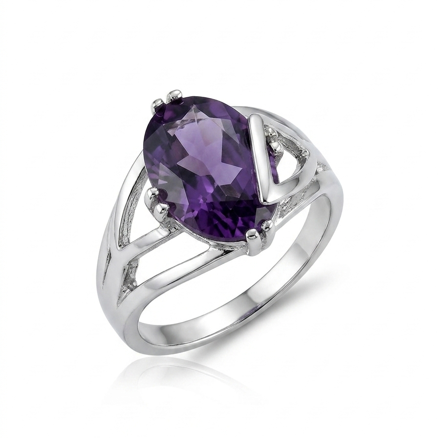 Emerald Stone Oval CZ Statement Ring
