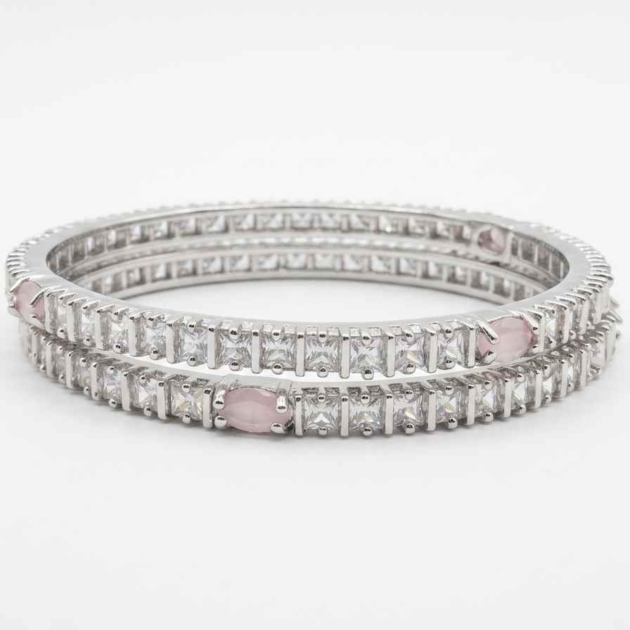Princess-Cut Eternity Bangle Pair